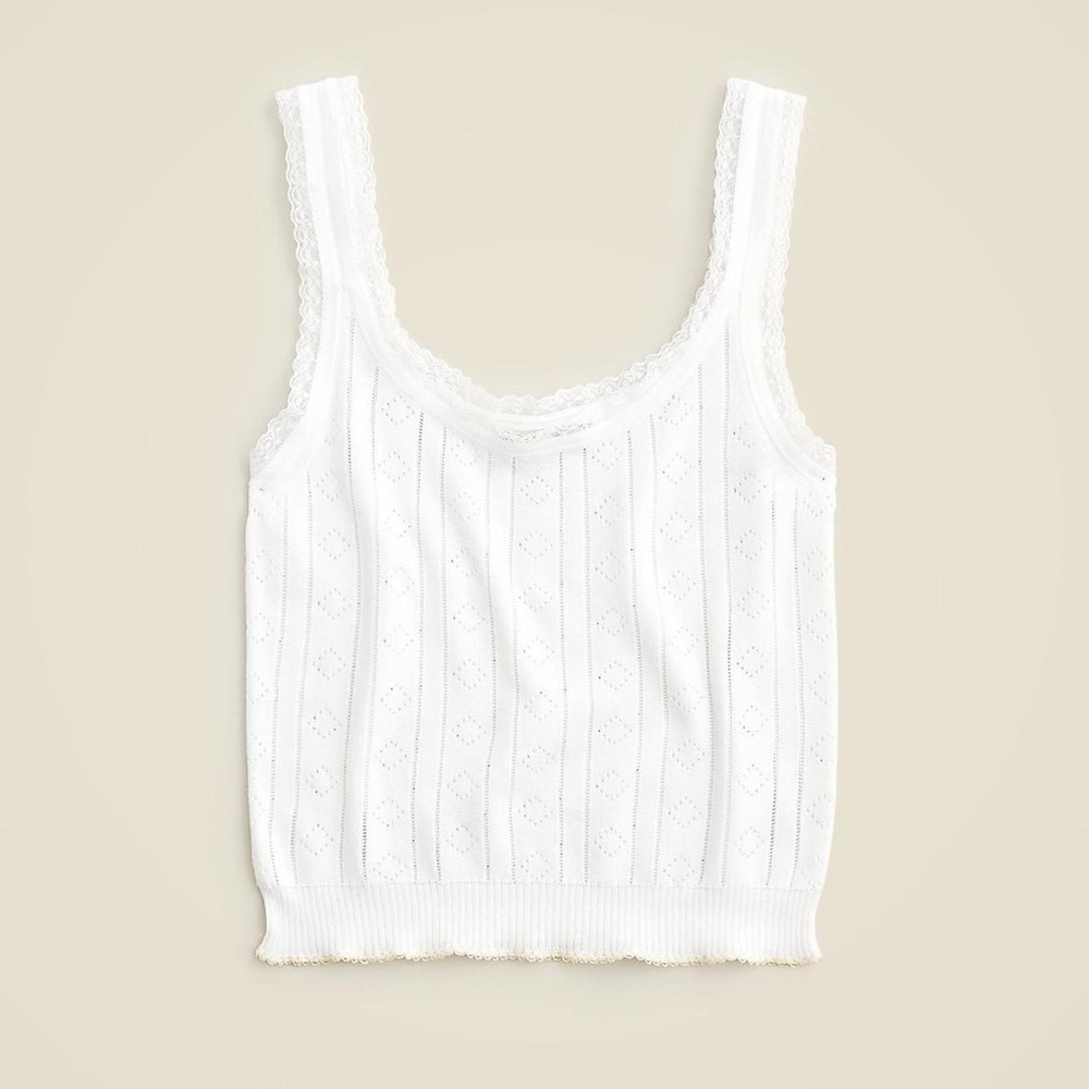 J.Crew pointelle sweater-tank in premium ultra fine cotton